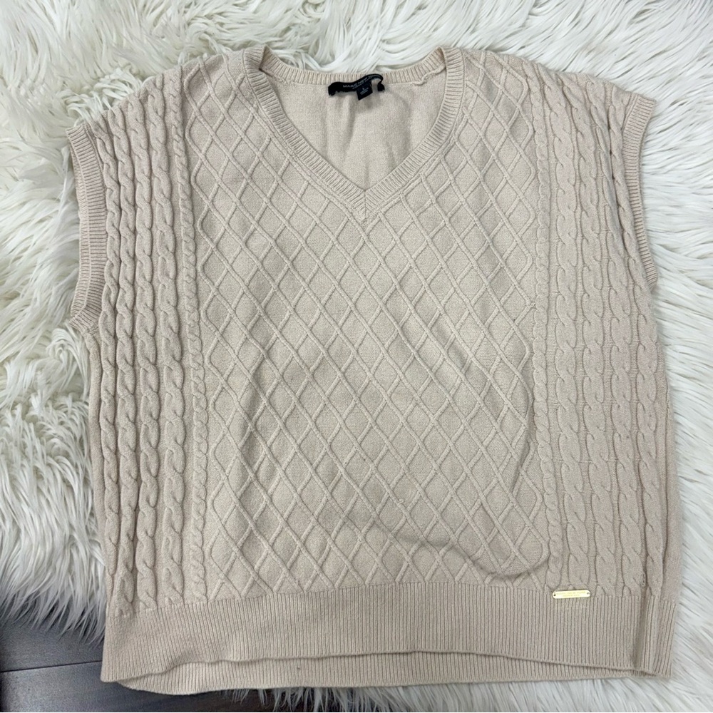 Marc New York Beige V-Neck Sweater Vest - Picture 2 of 6